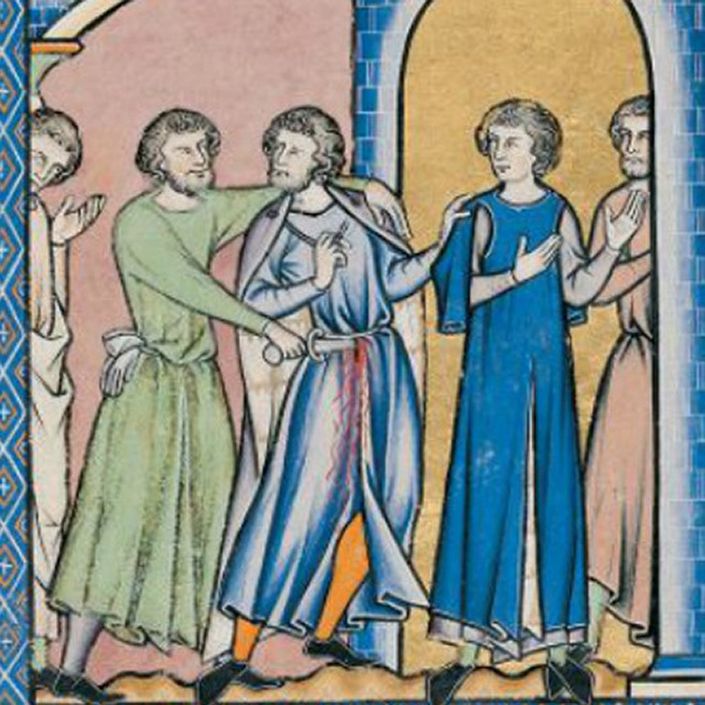 En el arte medieval apuñalaban a gente a la que les daba igual