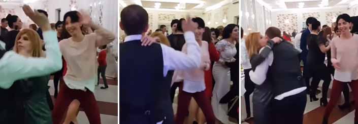 Una mujer muy celosa cuando su marido baila con otra