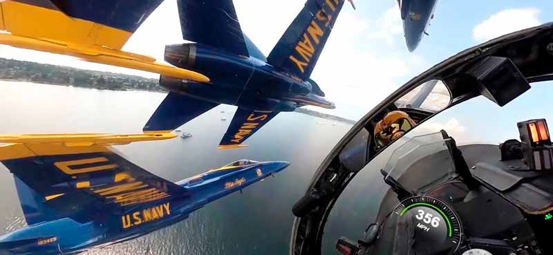 El increible vuelo en formación de los Blue Angels visto desde la cabina de piloto