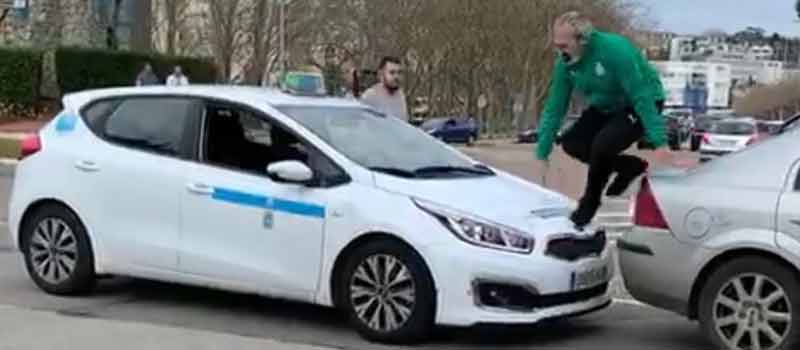 Incidente entre un taxista y un aficionado del Racing de Santander