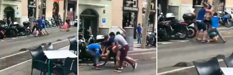 Un grupo de delincuentes roba con gran violencia un reloj a un hombre en pleno centro de Barcelona