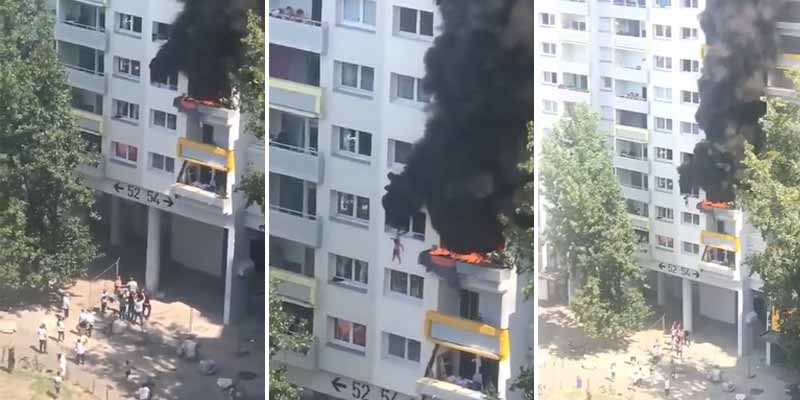 Dos niños saltan desde un tercer piso para salvarse de un incendio