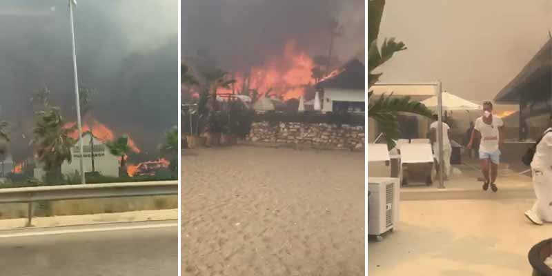 Un incendio devora un complejo de lujo en Estepona