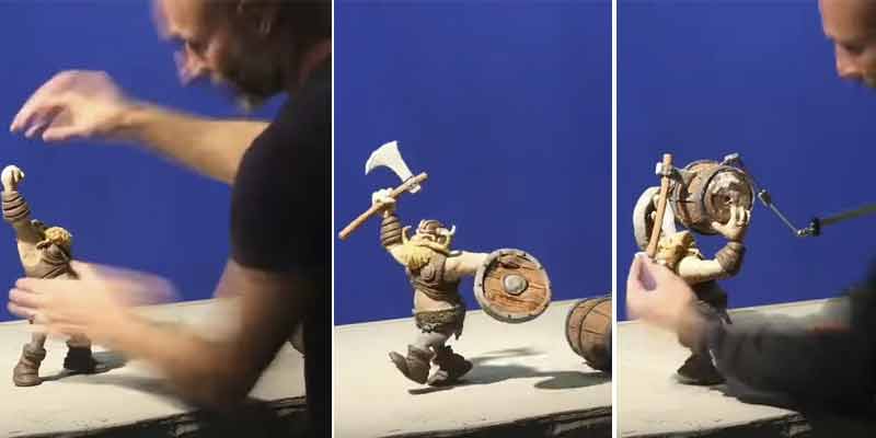 Este animador de Blizzard haciendo una animación en stop-motion de un vikingo