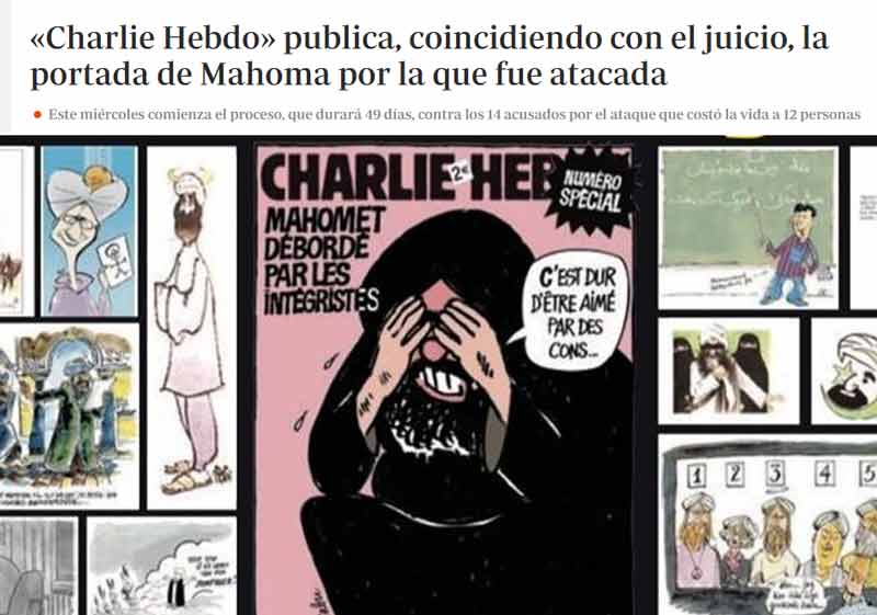 Charle Hebdo vuelve a publicar la portada como Mahoma