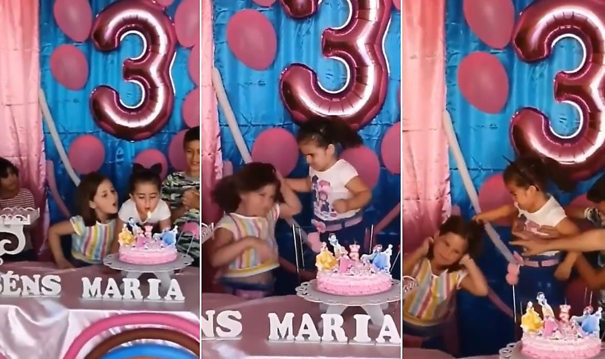 Una pelea entre dos hermanas durante un cumpleaños es el video viral del día