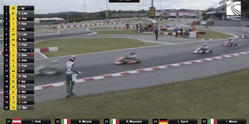 El piloto de karts Luca Corberi es un imbecil de manual