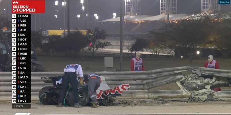 Escalofriante accidente de Romain Grosjean en el Gran Premio de Baréin