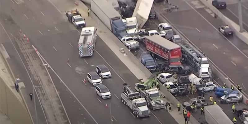 Brutal accidente en cadena en Texas con más de 100 vehículos involucrados