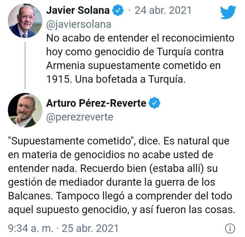 La guantada a mano abierta de Pérez-Reverte a Javier Solana