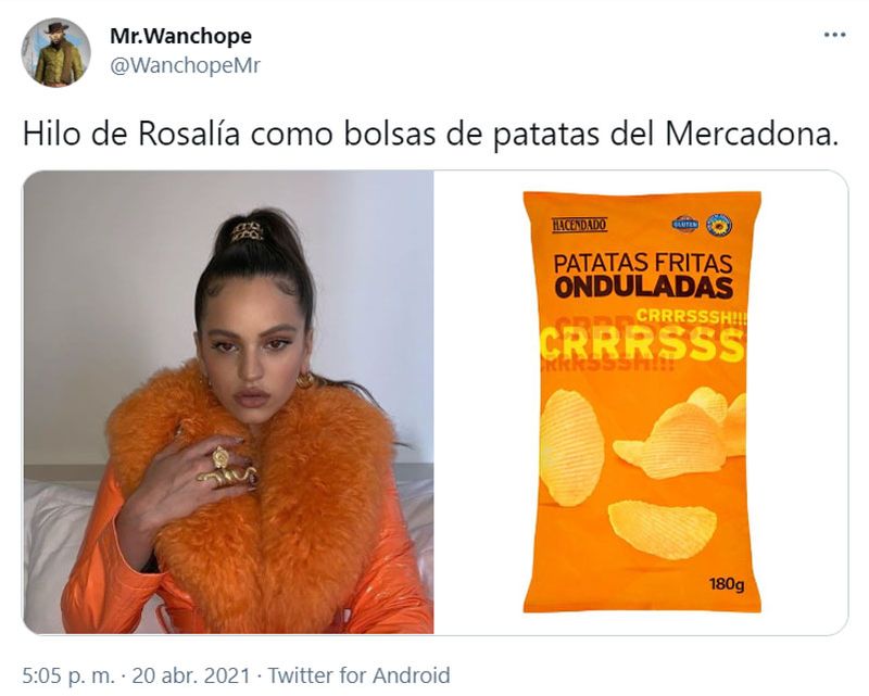 Rosalía como bolsas de patatas del Mercadona
