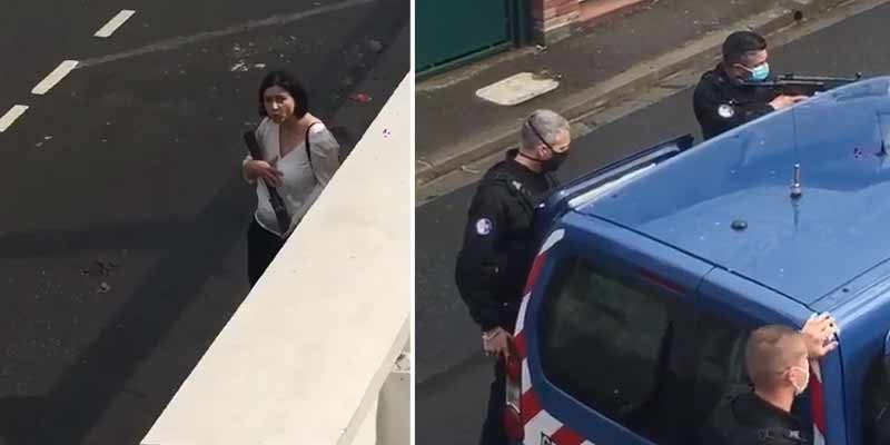 Así lidia la policía francesa con una mujer que va con un arma por la calle