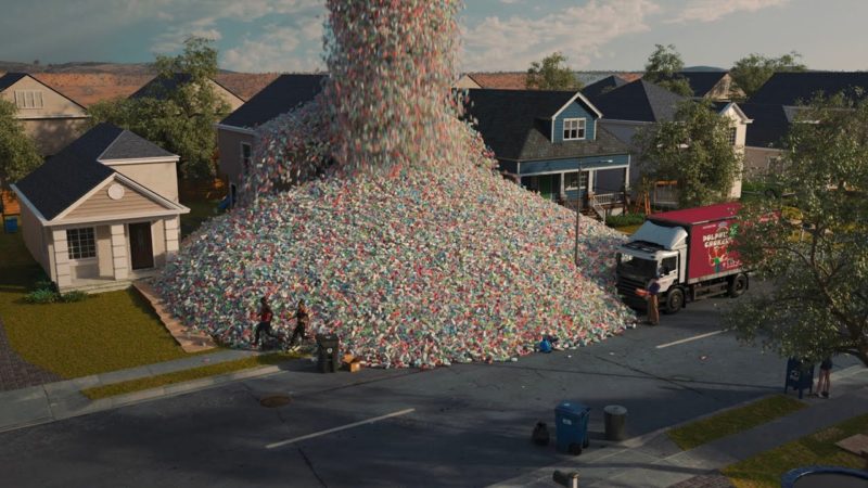 El impacto real de las botellas de plástico representado en esta animación