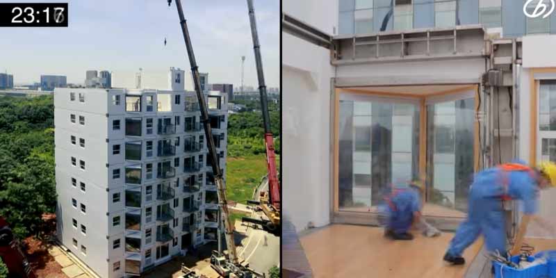 En China han construido un bloque de 10 pisos en un día