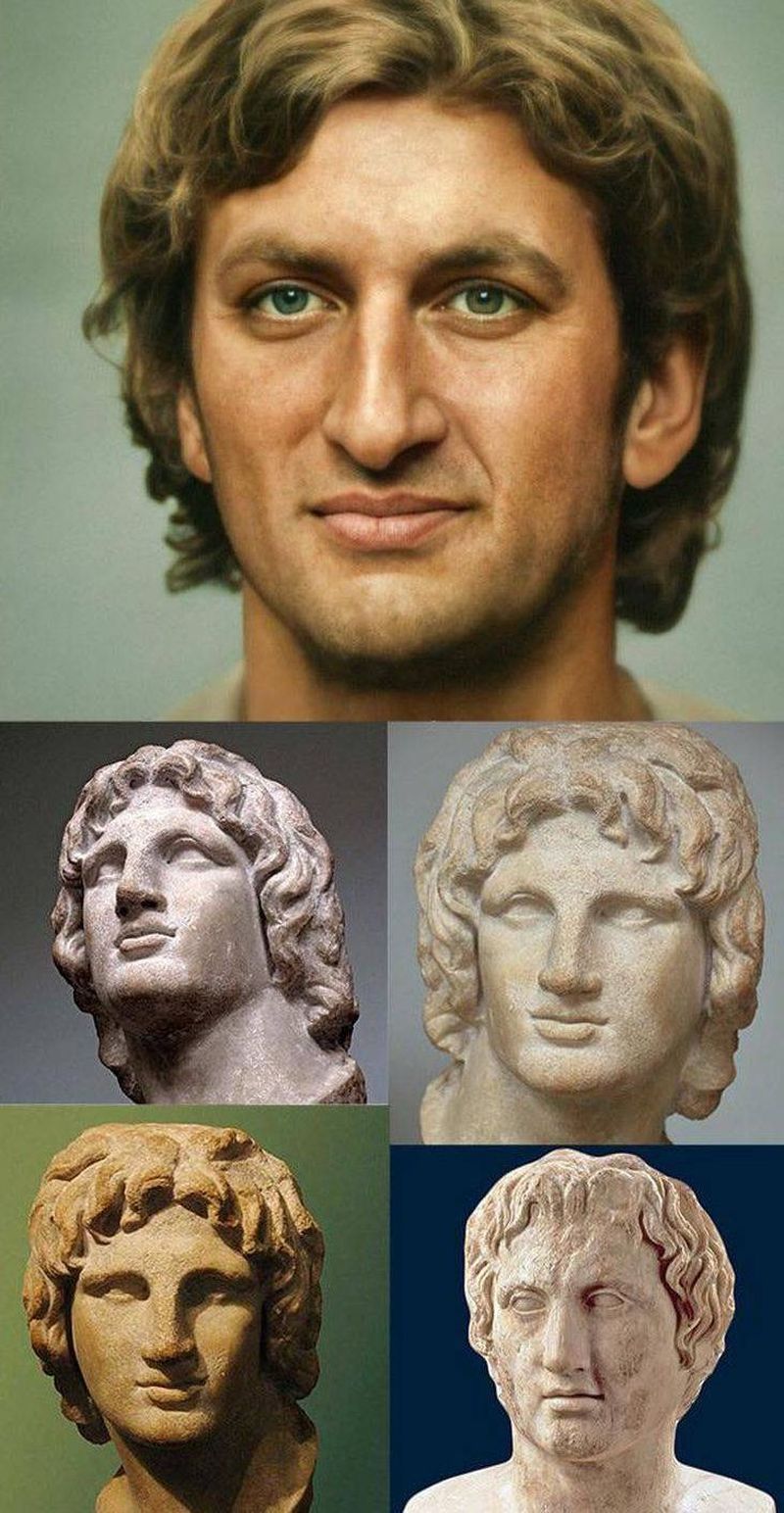 Retrato de Alejando Magno basado en sus bustos y relatos antiguos sobre él