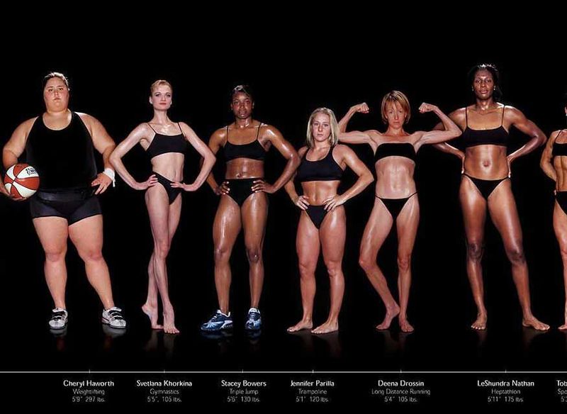 Una curiosa fotografía en la que vemos las variaciones corporales de los deportistas olímpicos