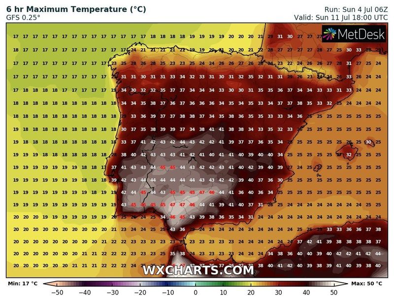 En algunos sitios de España hoy vais a morir de calor