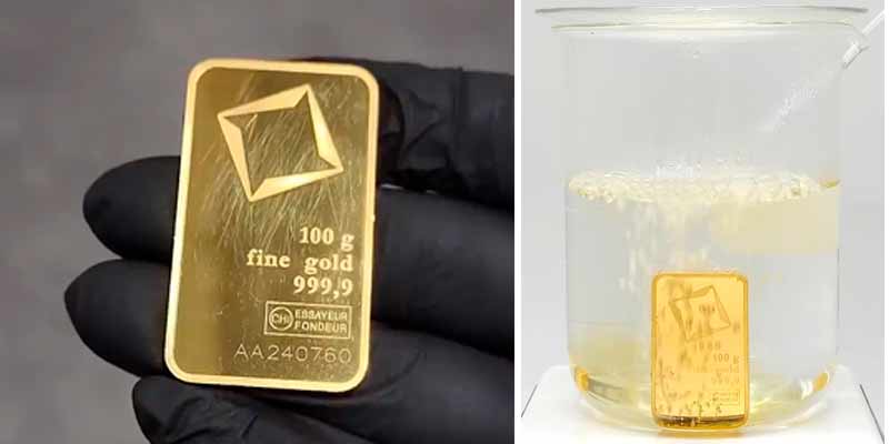 Fundiendo oro en ácido