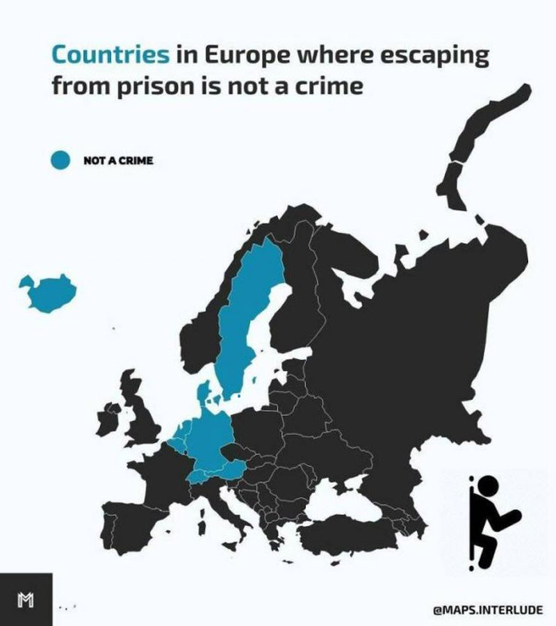 Paises en Europa donde escaparse de una prisión no es un crimen