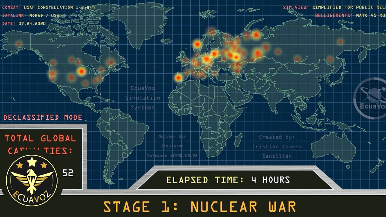 Simulación de una guerra nuclear, así acabaría el mundo en horas