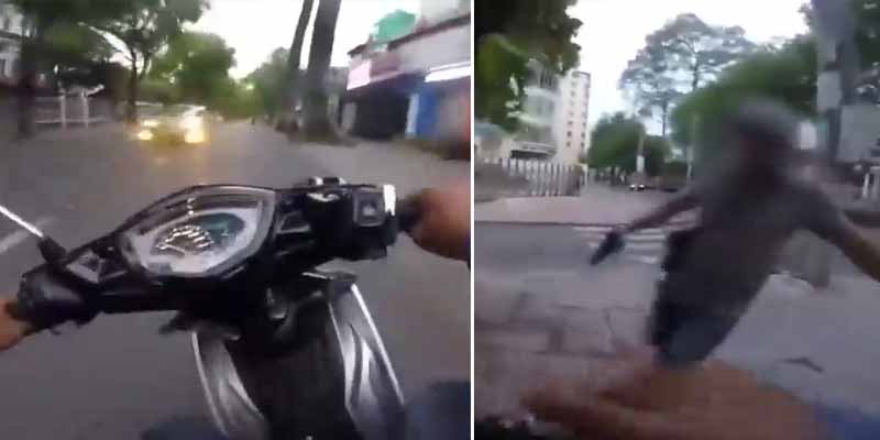 Persecuión policial en moto por las calles de Vietnam