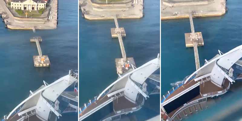 Uno de los cruceros más grandes del mundo choca contra un muelle en Jamaica