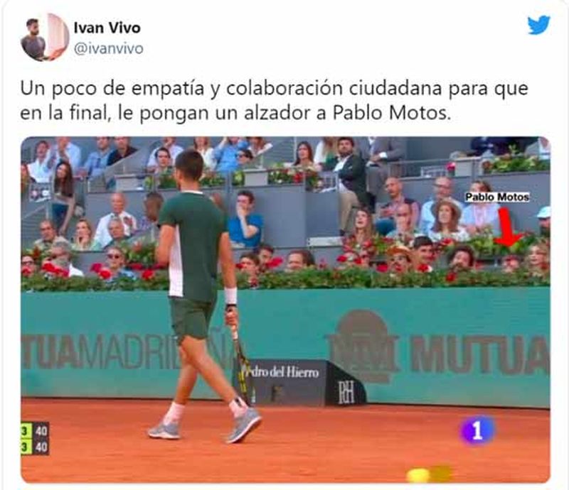 Pablo Motos en el Madrid Open de tenis da para muchos memes