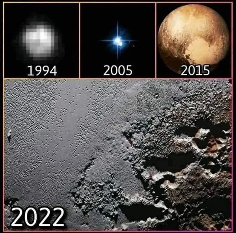 Fotografías de Plutón con años de diferencia