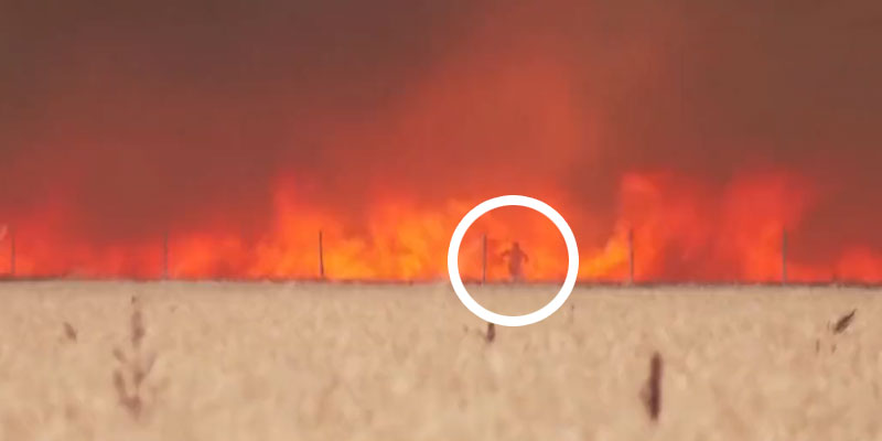 Un hombre salva milagrosamente su vida cuando iba a ser engullido por las llamas en el incendio de Tábara