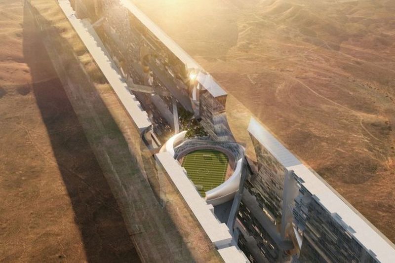 The Line, la ciudad que quiere construir Arabia Saudí con dos rascacielos paralelos espejos de más de 120 km de largo y 500 m de alto