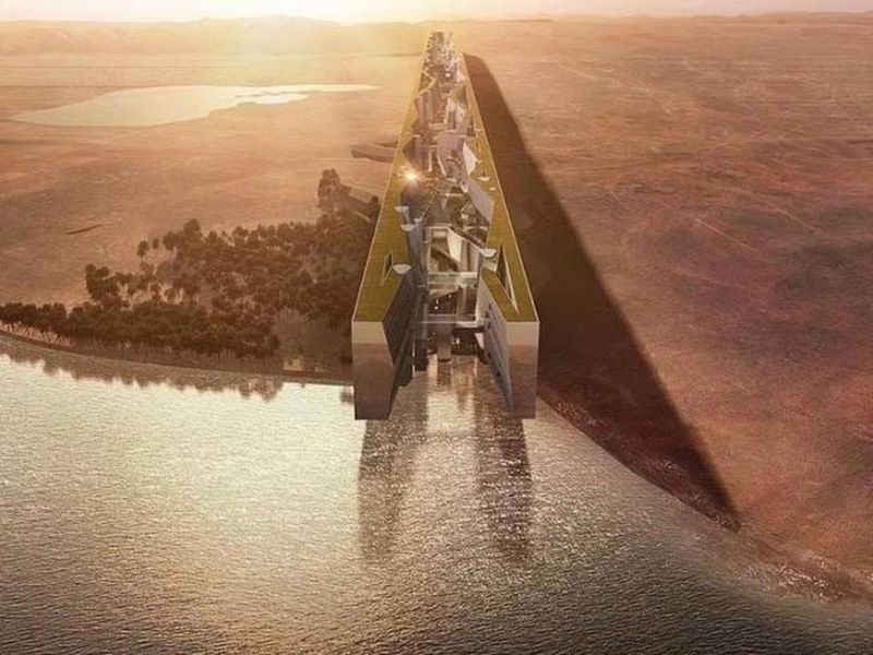 The Line, la ciudad que quiere construir Arabia Saudí con dos rascacielos paralelos espejos de más de 120 km de largo y 500 m de alto
