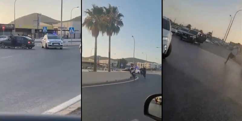 En Ibiza un turista estadounidense le hace un placaje a un hombre que huye de la policía