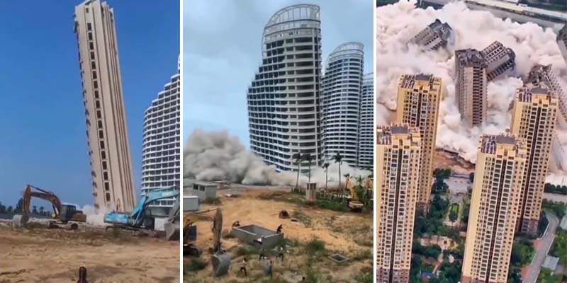 En China están demoliendo rascacielos sin acabar