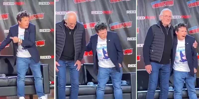 El emotivo reencuentro de Michael J. Fox y Christopher Lloyd ("Regreso al futuro") en la New York Comic Con con el actor cada vez peor del Parkinson