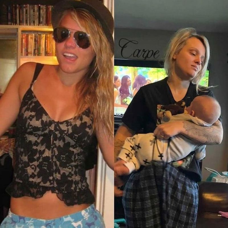 Fotografías antes y después de ser padres