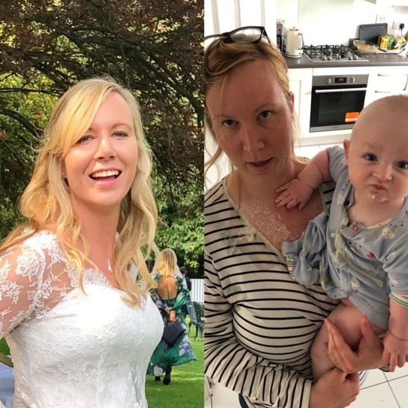 Fotografías antes y después de ser padres