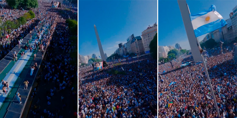 Impresionante vista aérea de Buenos Aires después de ganar el Mundial