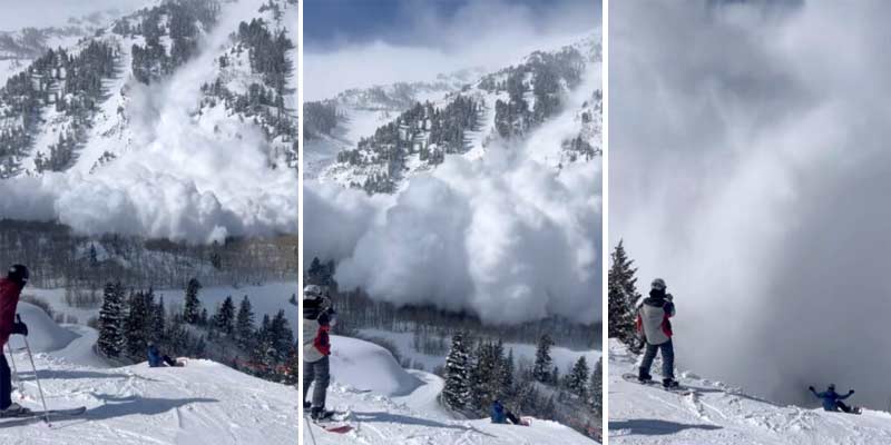 La naturaleza impresiona con una gran avalancha de nieve