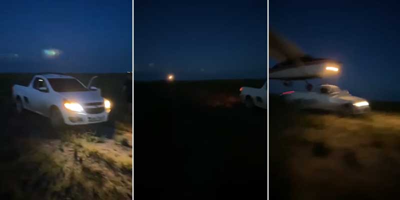 Hacer de luces de emergencia para una pista de aterrizaje de una avioneta del narcotráfico tiene sus riesgos