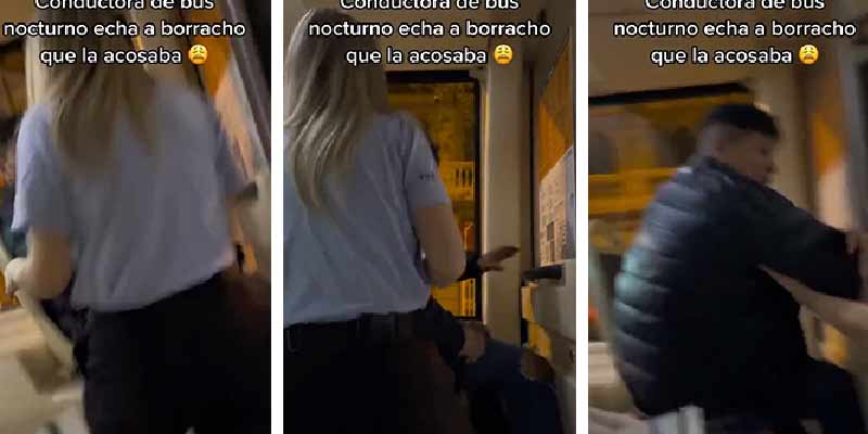 La conductora de un autobús en Barcelona echa a un borracho que estaba acosándola