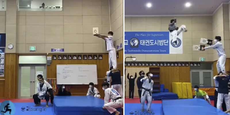 Una espectacular demostración de taekwondo