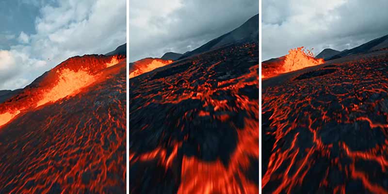 Espectacular toma de un drone en un volcán en Islandia
