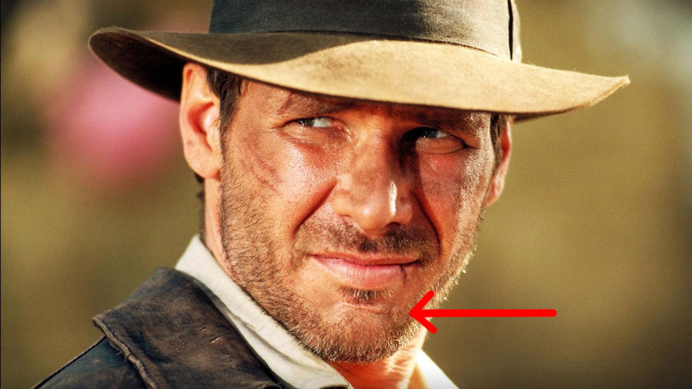 Y por esto tenía Indiana Jones una cicatriz en la barbilla