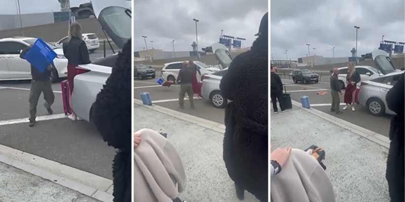 Incidente en el aeropuerto: La mujer le da una patada al conductor de Uber por problemas con el equipaje