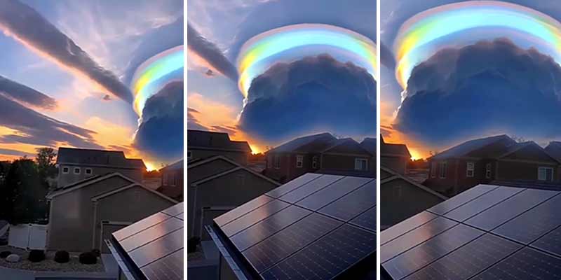 El arcoíris sobre las nubes