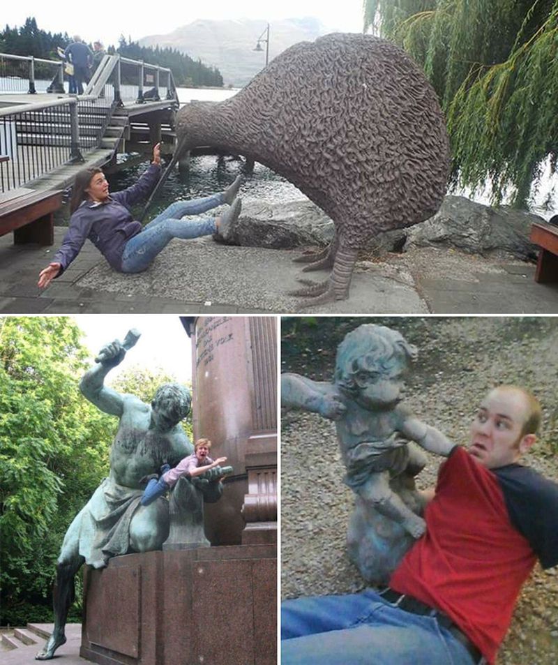 Las estatuas comienzan a golpear a los humanos