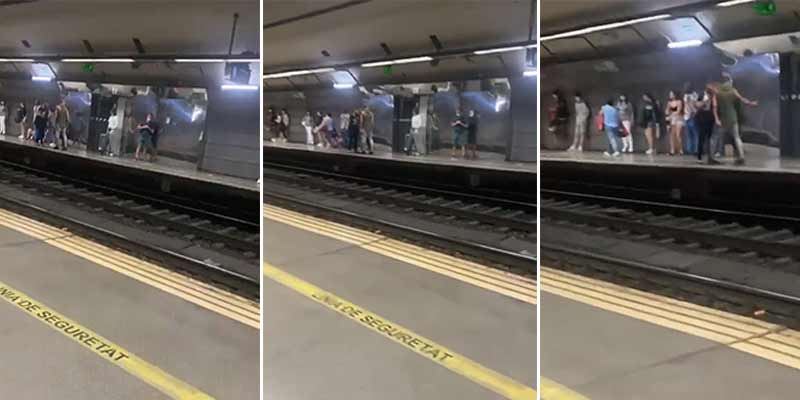 Un hombre se enfrenta a un tipo que estaba intimidando a un grupo de chicas en el metro de Barcelona