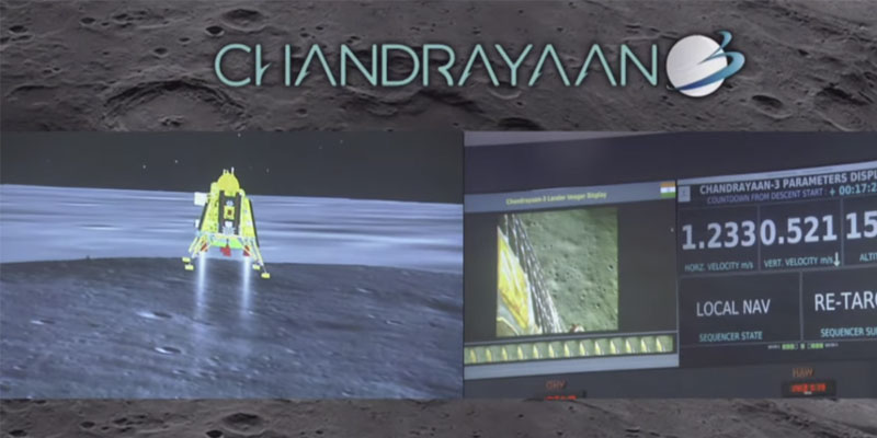 La nave espacial india Chandrayaan-3 logra ser la primera en realizar un alunizaje exitoso en el polo sur de la Luna