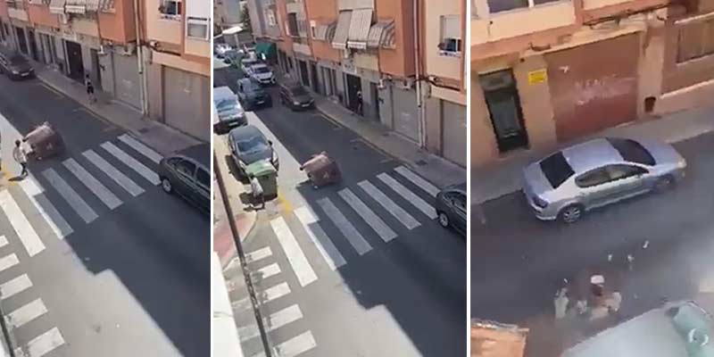 Una reyerta entre clanes en Petrer (Alicante) ha acabado con este choque con 4 vehículos implicados