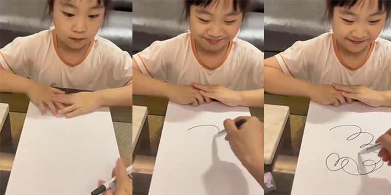 Esta niña convierte los garabatos de su madre en un dibujo